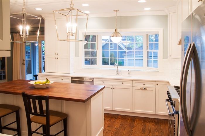 Remodeled kitchen with new center island