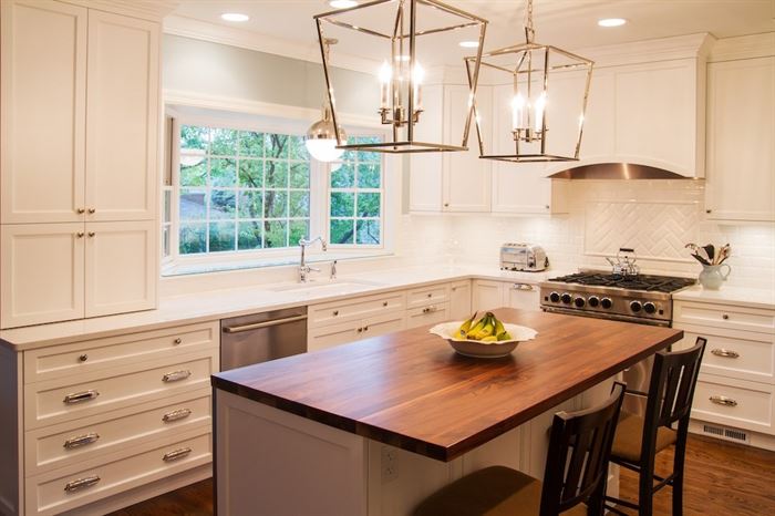 Remodeled kitchen with new center island