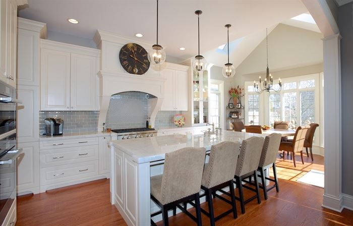 Hinsdale kitchen renovation featuring white cabinets and countertops