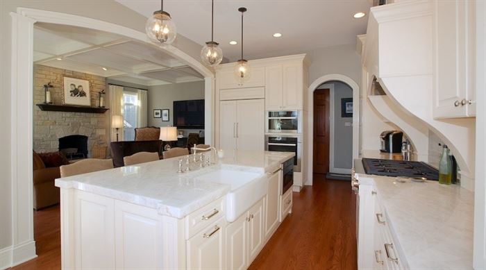 Coffered Ceiling Completes Family Room Kitchen Renovation