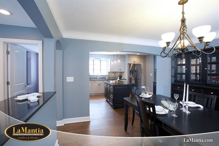 Older home remodel after picture of completed kitchen and dining room