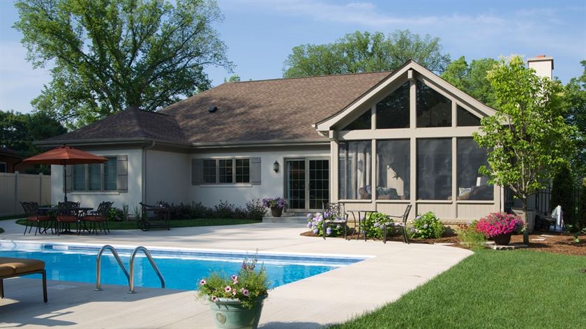 Backyard with a pool