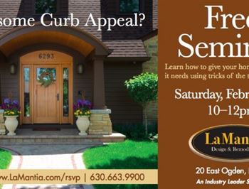 LaMantia flyer for Exterior Renovations seminar on February 16, 2019