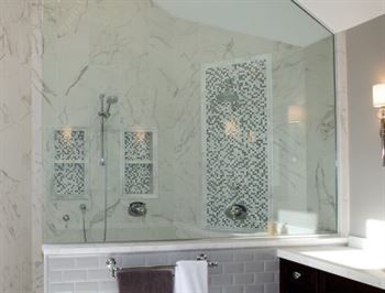 His and hers shower in master bathroom